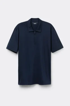 Poloshirt met Korte Mouwen en Rits van Gemerceriseerd Premium Katoen