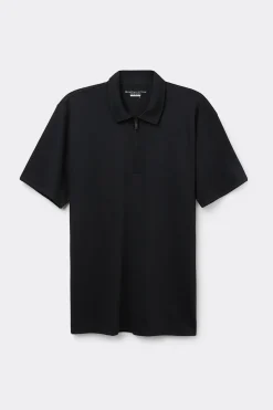 Poloshirt met Korte Mouwen en Rits van Gemerceriseerd Premium Katoen