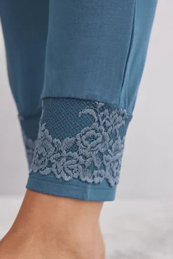 Pretty Flowers Lange Broek in Modal met Manchet