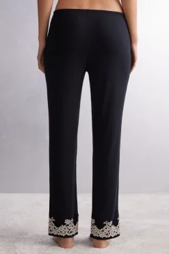 Pretty Flowers Lange Broek van Modal met Volants