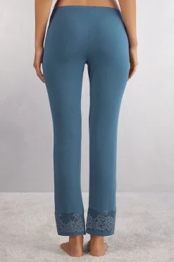 Pretty Flowers Lange Broek van Modal met Volants