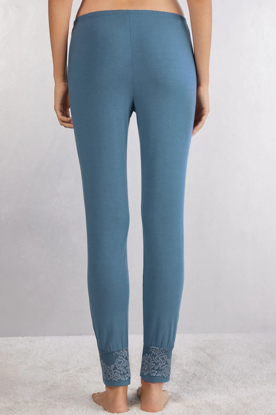 Pretty Flowers Lange Broek in Modal met Manchet