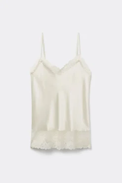 Pretty Flowers Top met Dunne Schouderband van Satijn