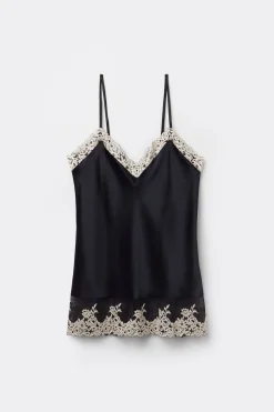 Pretty Flowers Top met Dunne Schouderband van Satijn