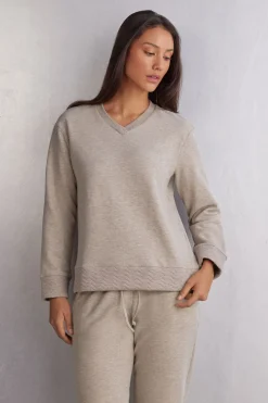 Shirt met Lange Mouwen en V-Hals Soft Chevron