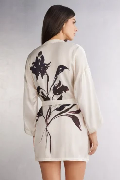 Sleepless Nights Kimono van Viscose Satijn
