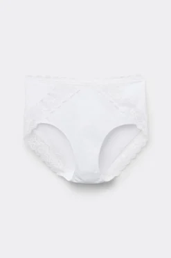 Slip met Halfhoge Taille van Katoen en Kant