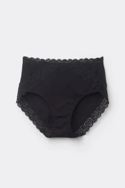 Slip met Halfhoge Taille van Katoen en Kant