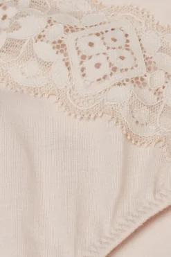 Slip met Halfhoge Taille van Katoen en Kant