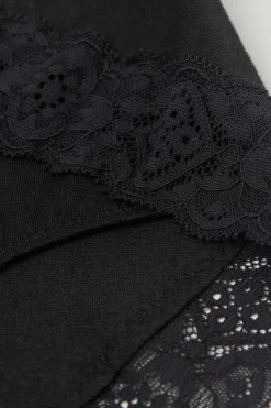 Slip met Halfhoge Taille van Katoen en Kant