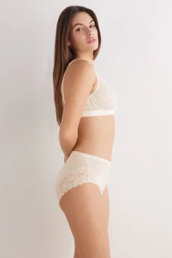 Slip met Hoge Taille van Microvezel en Kant