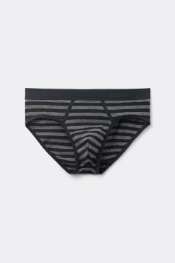 Slip van Superior-Katoen met Blauwe en Grijze Strepen