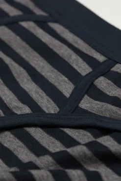 Slip van Superior-Katoen met Blauwe en Grijze Strepen