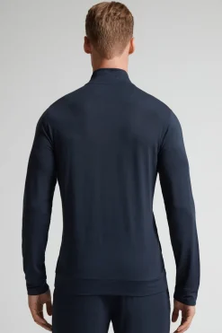 Sweatshirt van Zijde en Modal met Rits