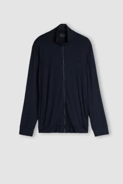 Sweatshirt van Zijde en Modal met Rits