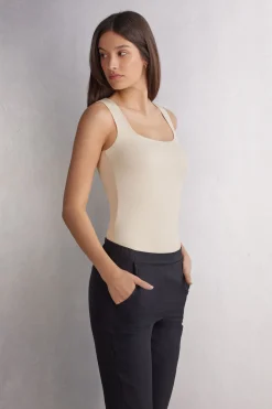 Tanktop met Brede Schouders van Fresh Bamboo