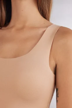 Tanktop met Ronde Hals van Onafgewerkt Katoen