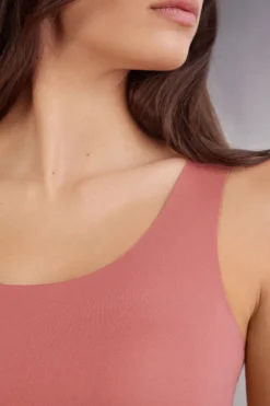 Tanktop met Ronde Hals van Onafgewerkt Katoen