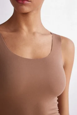 Tanktop met Ronde Hals van Onafgewerkt Katoen