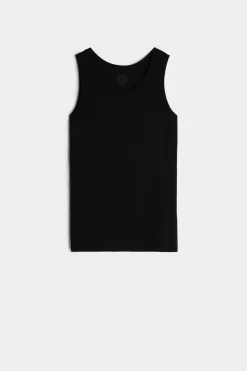 Tanktop met Ronde Hals van Onafgewerkte Superieur Katoen