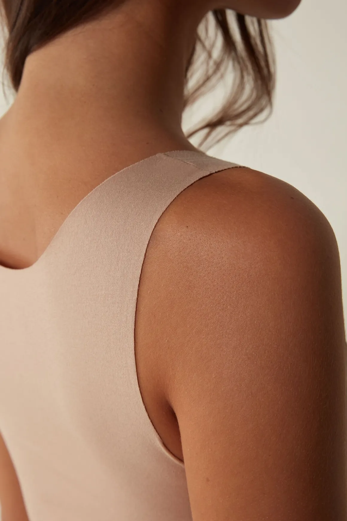 Tanktop met Ronde Hals van Onafgewerkt Katoen