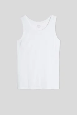 Tanktop met Ronde Hals van Onafgewerkte Superieur Katoen