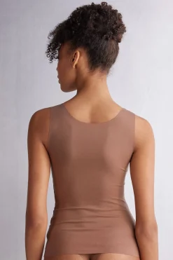 Tanktop met Ronde Hals van Onafgewerkt Katoen