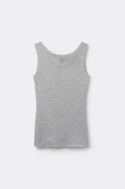 Tanktop met Ronde Hals van Onafgewerkt Katoen