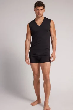 Tanktop met V-Hals van Extrafijne Superieur Katoen