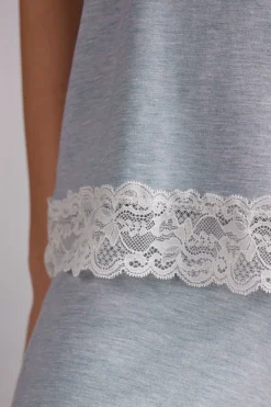 Tanktop van Modal met Details van Kant