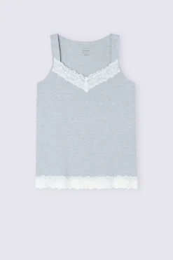 Tanktop van Modal met Details van Kant