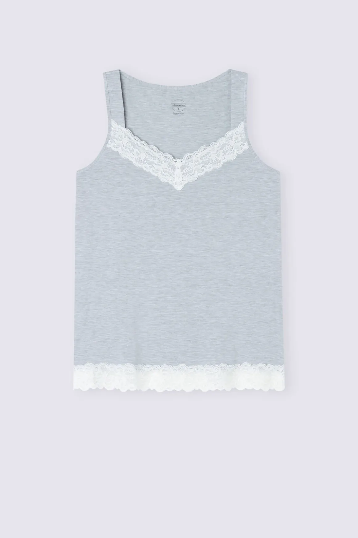 Tanktop van Modal met Details van Kant