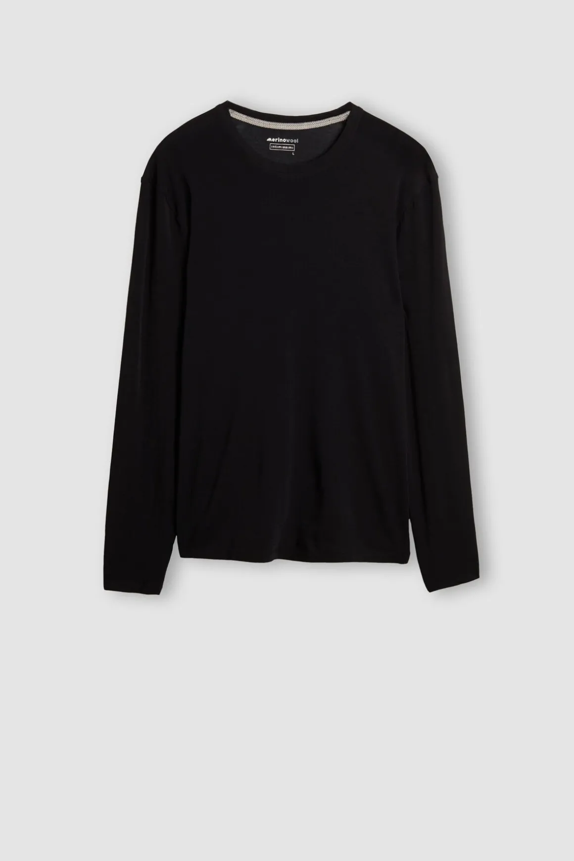 Top van Merinowol met Ronde Hals en Lange Mouwen