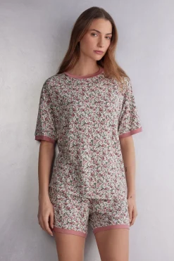 Trui met Korte Mouwen Floral Romance