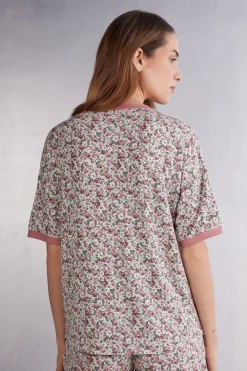 Trui met Korte Mouwen Floral Romance