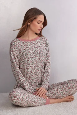 T-shirt met Boothals van Linnen Floral Romance