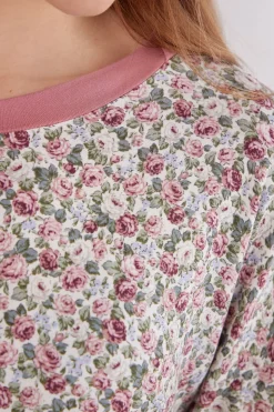 T-shirt met Boothals van Linnen Floral Romance
