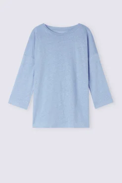 T-shirt met boothals van linnen