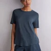 T-shirt met korte mouwen van linnen
