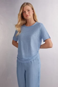 T-shirt met korte mouwen van linnen