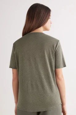 T-shirt met korte mouwen van linnen