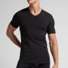 T-Shirt met V-Hals van Extrafijne Superieur Stretchkatoen