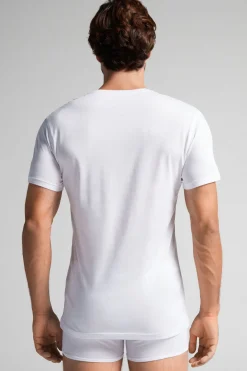 T-Shirt met V-Hals van Extrafijn Superieur Katoen