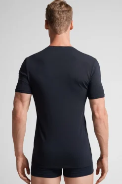 T-Shirt met V-Hals van Extrafijne Superieur Stretchkatoen