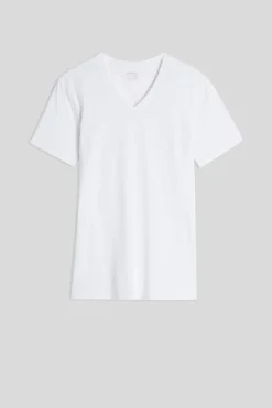 T-Shirt met V-Hals van Extrafijne Superieur Stretchkatoen