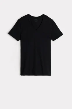 T-Shirt met V-Hals van Extrafijn Superieur Katoen