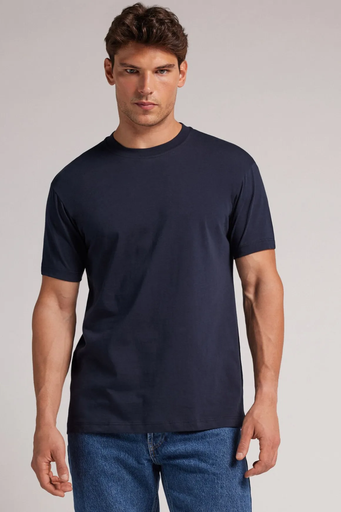 T-shirt Muscle Fit van Katoen