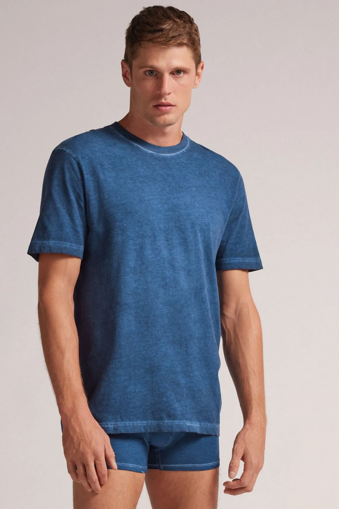 Washed Collection T-shirt van katoen
