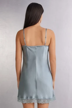 Zijden Slipdress met Kanten Detail