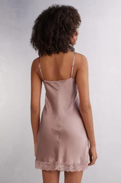 Zijden Slipdress met Kanten Detail